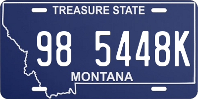MT license plate 985448K