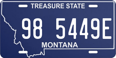 MT license plate 985449E