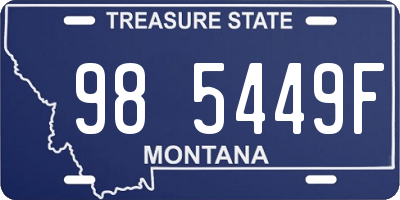 MT license plate 985449F
