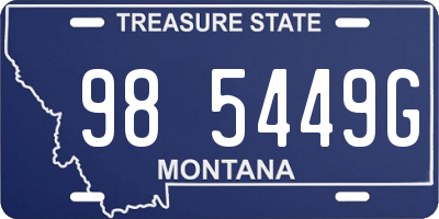 MT license plate 985449G