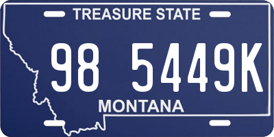 MT license plate 985449K