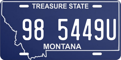 MT license plate 985449U