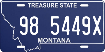 MT license plate 985449X