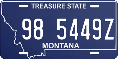 MT license plate 985449Z