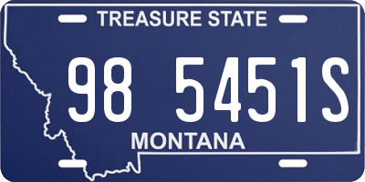 MT license plate 985451S