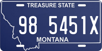 MT license plate 985451X