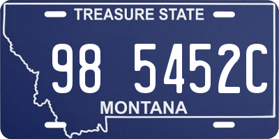 MT license plate 985452C
