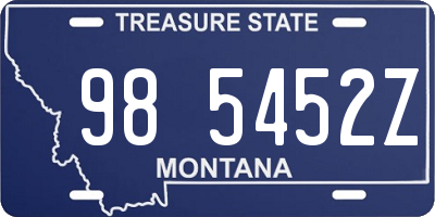 MT license plate 985452Z