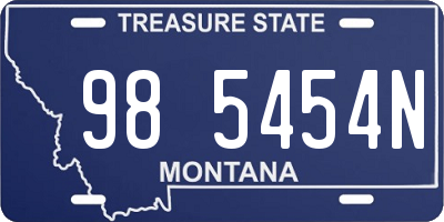 MT license plate 985454N