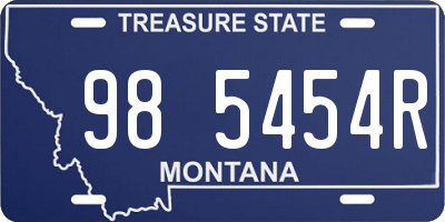 MT license plate 985454R