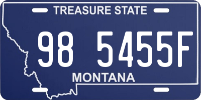 MT license plate 985455F