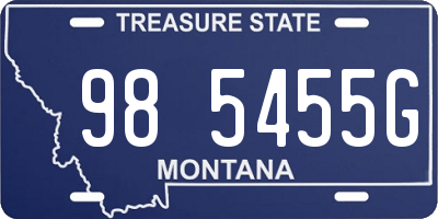 MT license plate 985455G