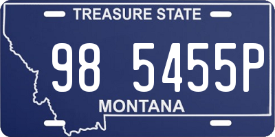 MT license plate 985455P