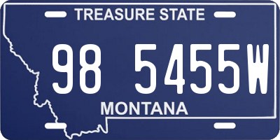 MT license plate 985455W