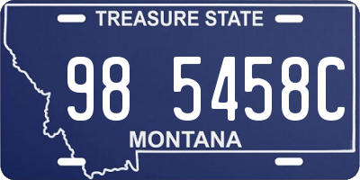 MT license plate 985458C