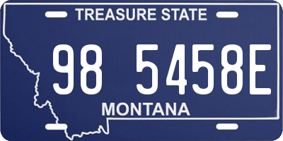 MT license plate 985458E