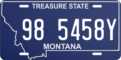 MT license plate 985458Y