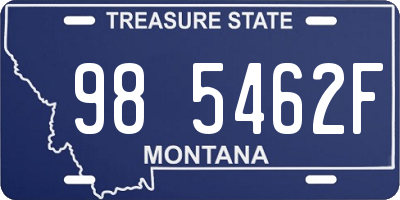 MT license plate 985462F