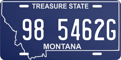 MT license plate 985462G