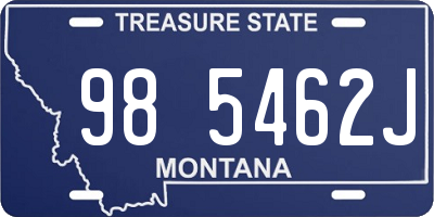 MT license plate 985462J