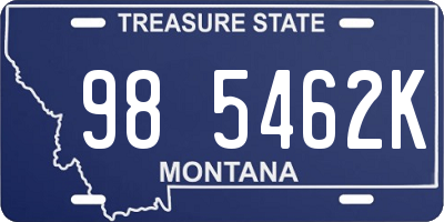 MT license plate 985462K
