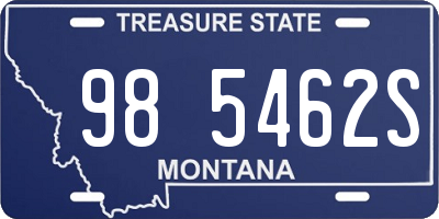 MT license plate 985462S