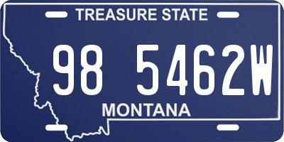 MT license plate 985462W