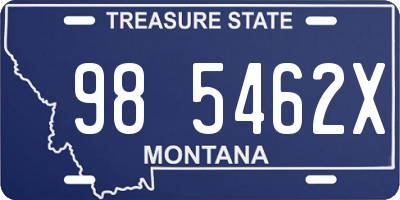 MT license plate 985462X