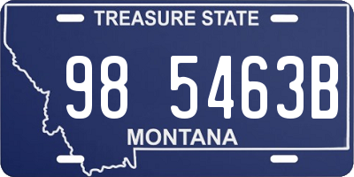 MT license plate 985463B