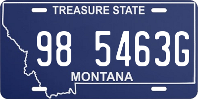 MT license plate 985463G