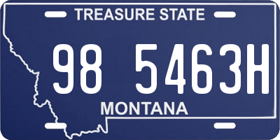MT license plate 985463H