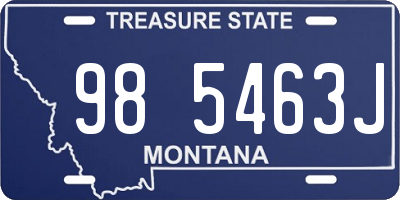 MT license plate 985463J