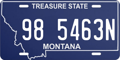 MT license plate 985463N