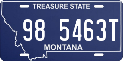 MT license plate 985463T