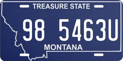 MT license plate 985463U