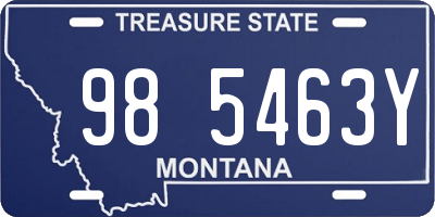MT license plate 985463Y
