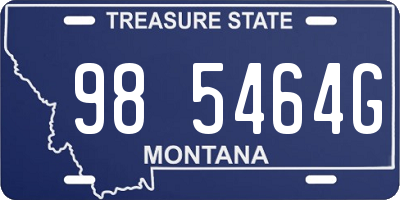 MT license plate 985464G