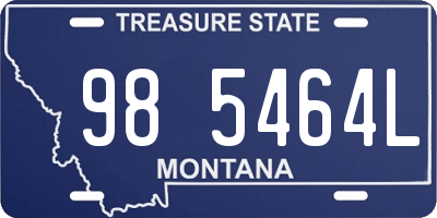 MT license plate 985464L