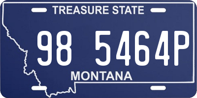 MT license plate 985464P