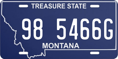 MT license plate 985466G