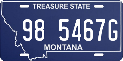 MT license plate 985467G
