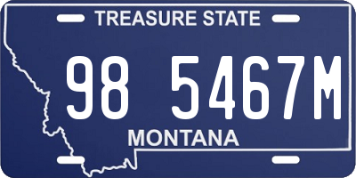 MT license plate 985467M
