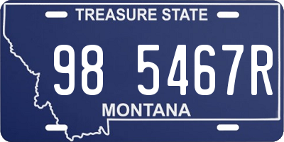 MT license plate 985467R