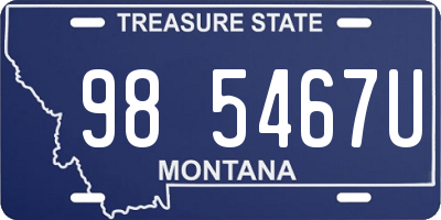 MT license plate 985467U