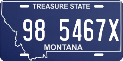 MT license plate 985467X