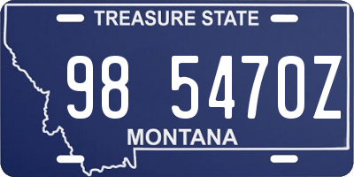 MT license plate 985470Z