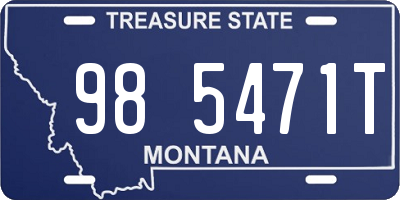 MT license plate 985471T