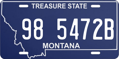 MT license plate 985472B