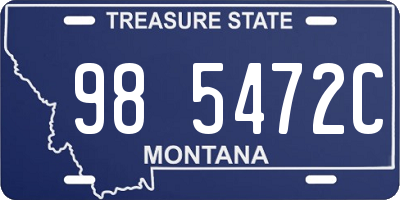 MT license plate 985472C
