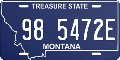 MT license plate 985472E